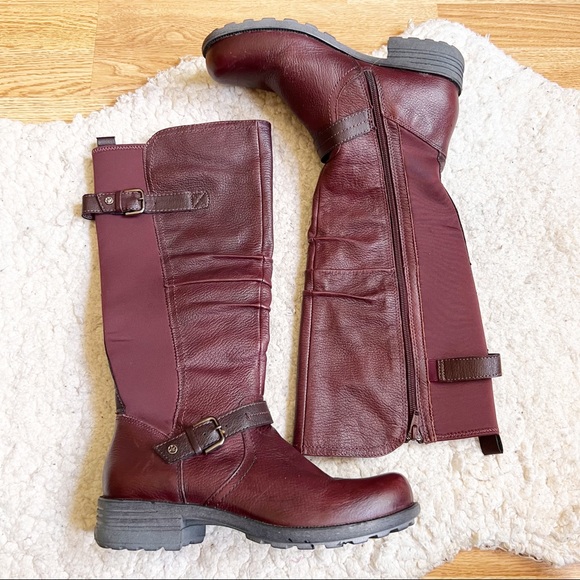 Earth Origins Shoes - Earth Origins Women's Reddish Brown Leather Penelope Tall Boots Size 9M